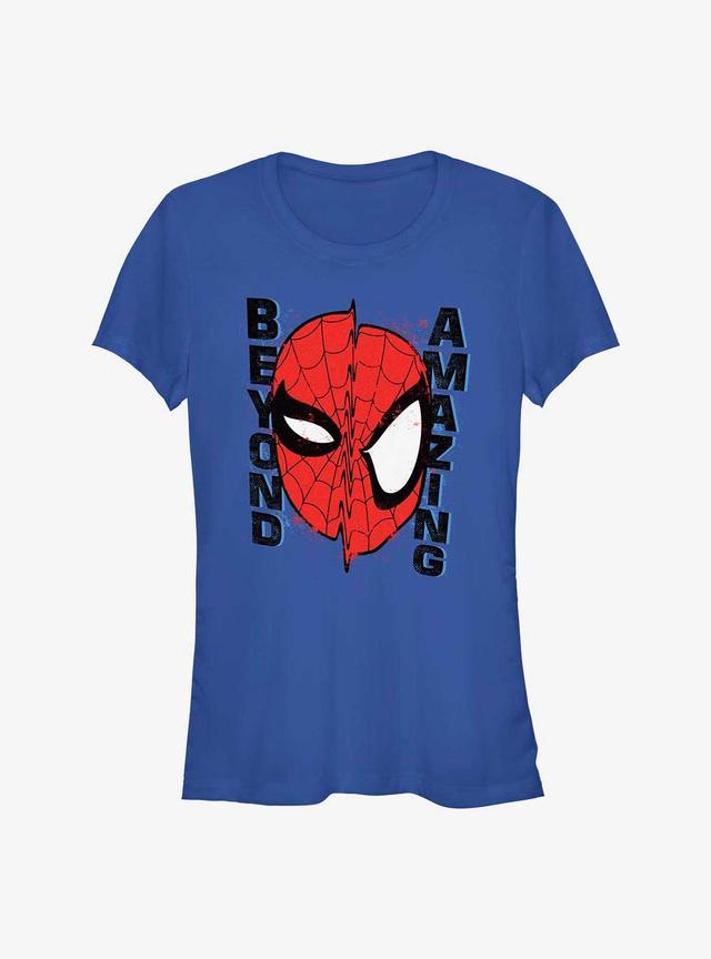 Marvel Spider-Man 60th Anniversary Beyond Amazing Mask Warp Girls T-Shirt Product Image