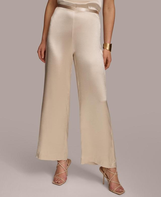 Donna Karan Womens Wide-Leg Satin Pants Product Image