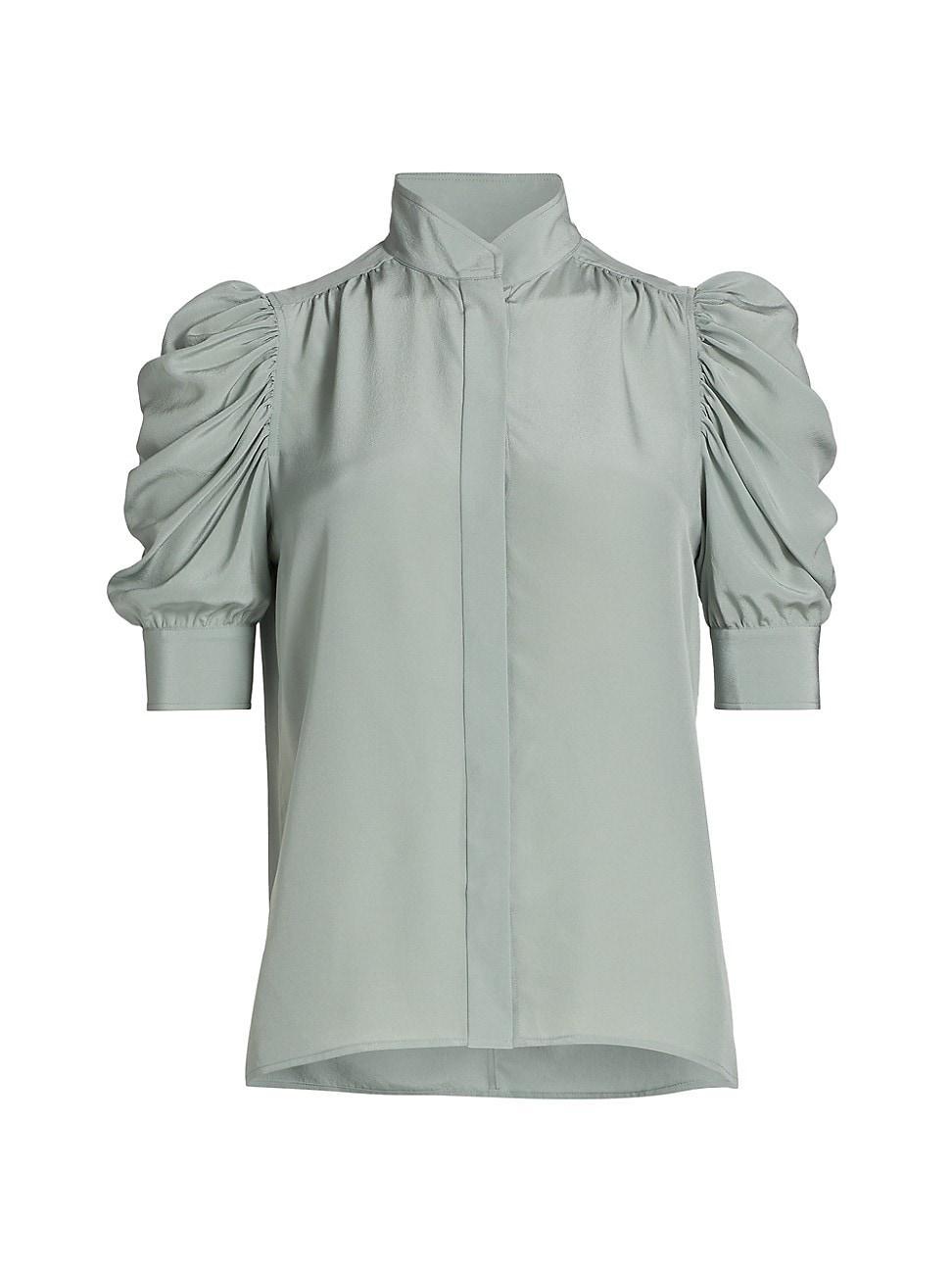 FRAME Gillian Puff Sleeve Silk Blouse Product Image