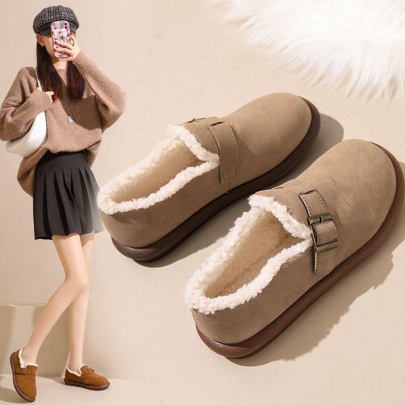 Fleece-Lined Buckled Slip-Ons Product Image