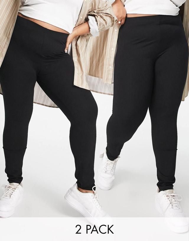 ASOS DESIGN Curve 2 pack leggings Product Image