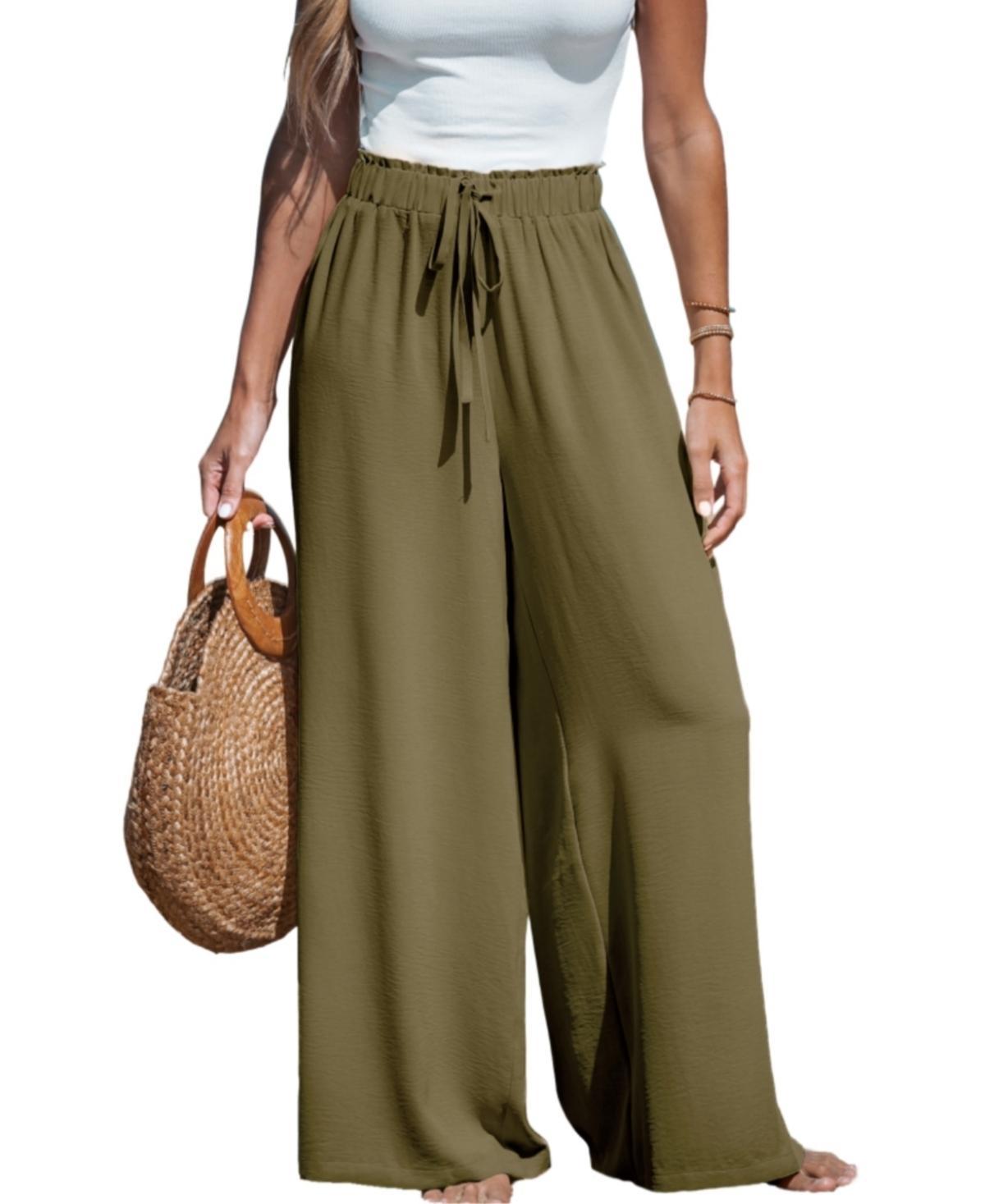 Cupshe Womens Summer Lovin Drawstring Wide-Leg Pants Product Image