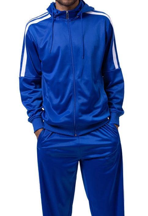 Men's Track Suit with Detachable Hood in Royal Blue Male Product Image