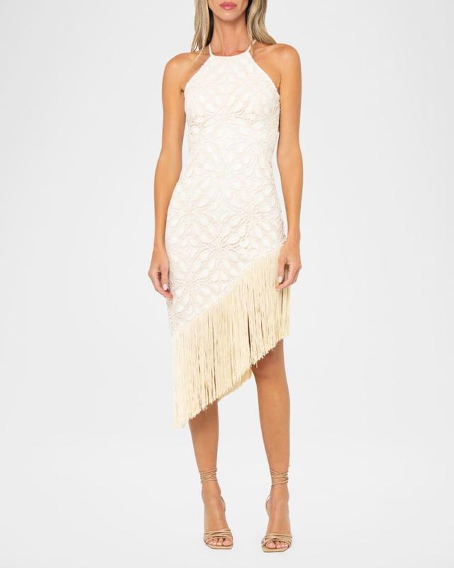 Natalie Crochet Fringe-Hem Dress Product Image