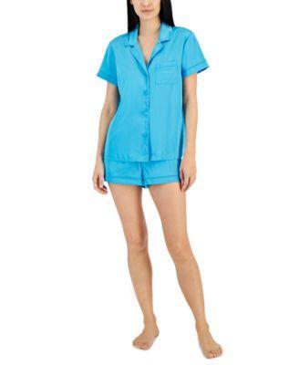 I.n.c. International Concepts Womens 2-Pc. Stretch Satin Notch Collar Pajamas Set, Created for Macys Product Image