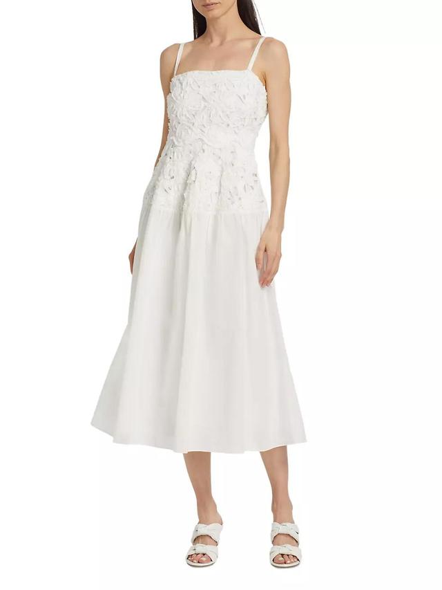 Veronica Cotton Textured Midi-Dress Product Image