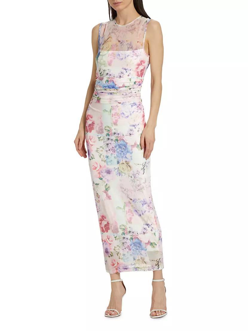 Lyle Floral Ruched Midi-Dress Product Image