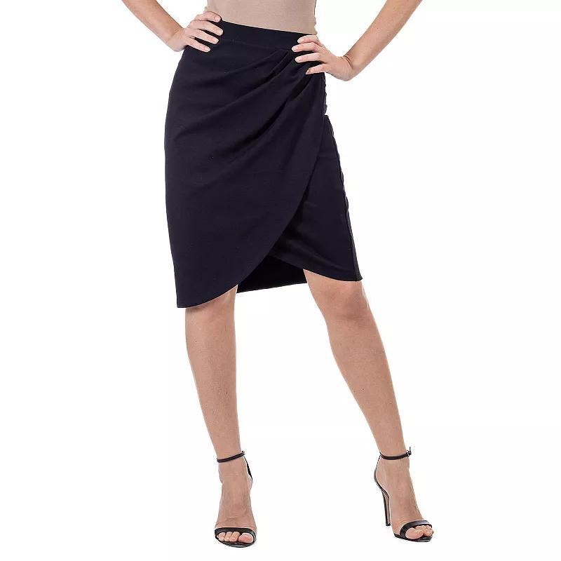 Womens 24Seven Comfort Apparel Elastic Waist Knee Length Tulip Pencil Skirt Product Image