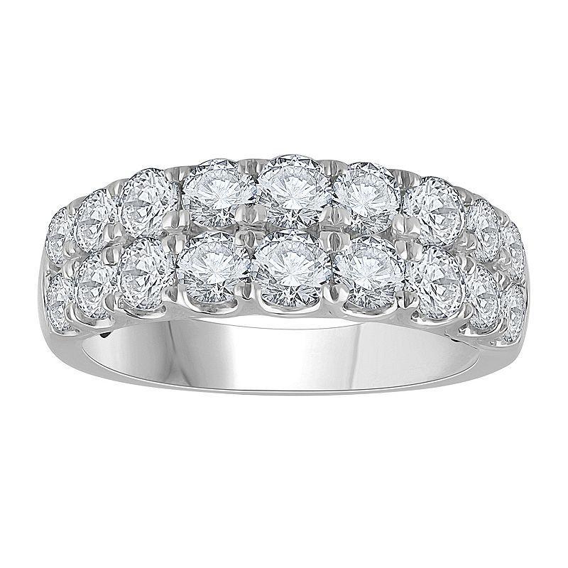 Diamond Medley 14k White Gold 2 Carat T.W. Lab-Grown Diamond Anniversary Ring, Womens 14k Whgold Product Image