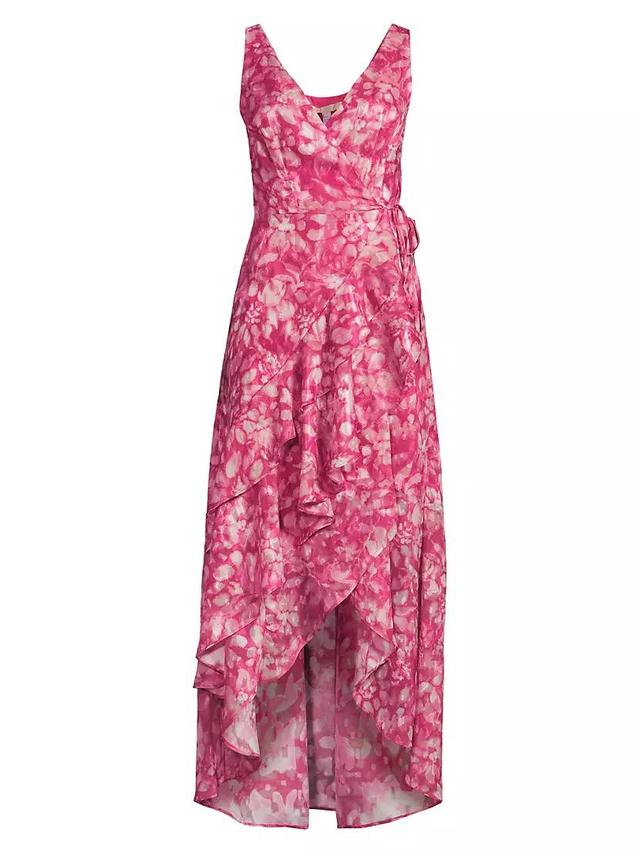 Isadora Floral Wrap High-Low Dress Product Image