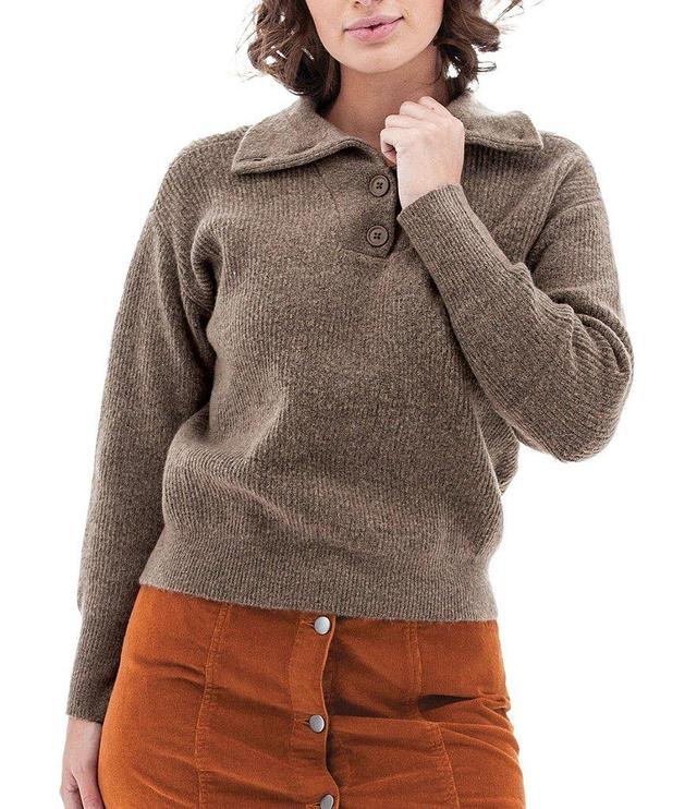 Aventura Quincy Ribbed Collared Long Sleeve Sweater Product Image