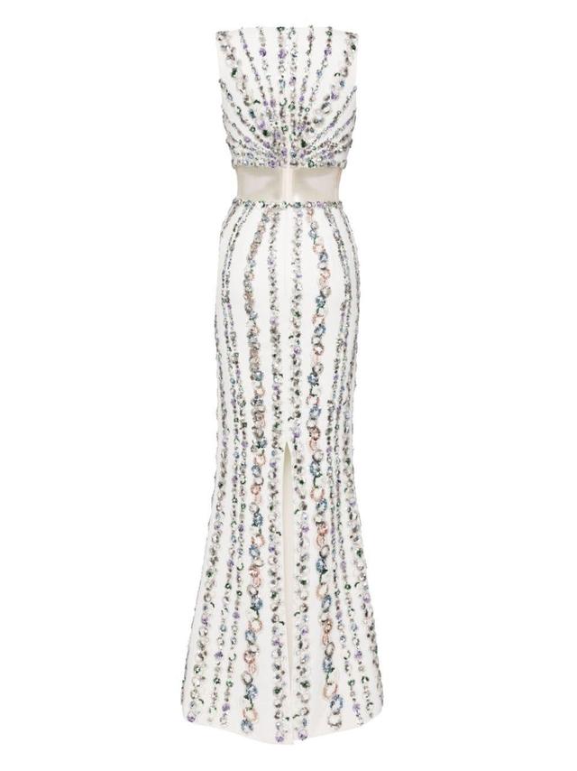 beaded canton-crepe gown Product Image