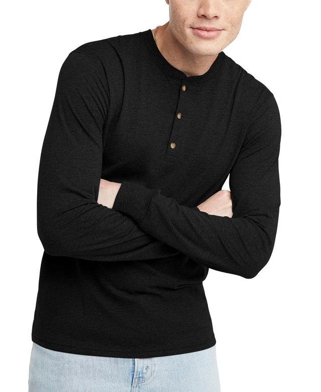 Mens Hanes Originals Tri-Blend Henley Product Image