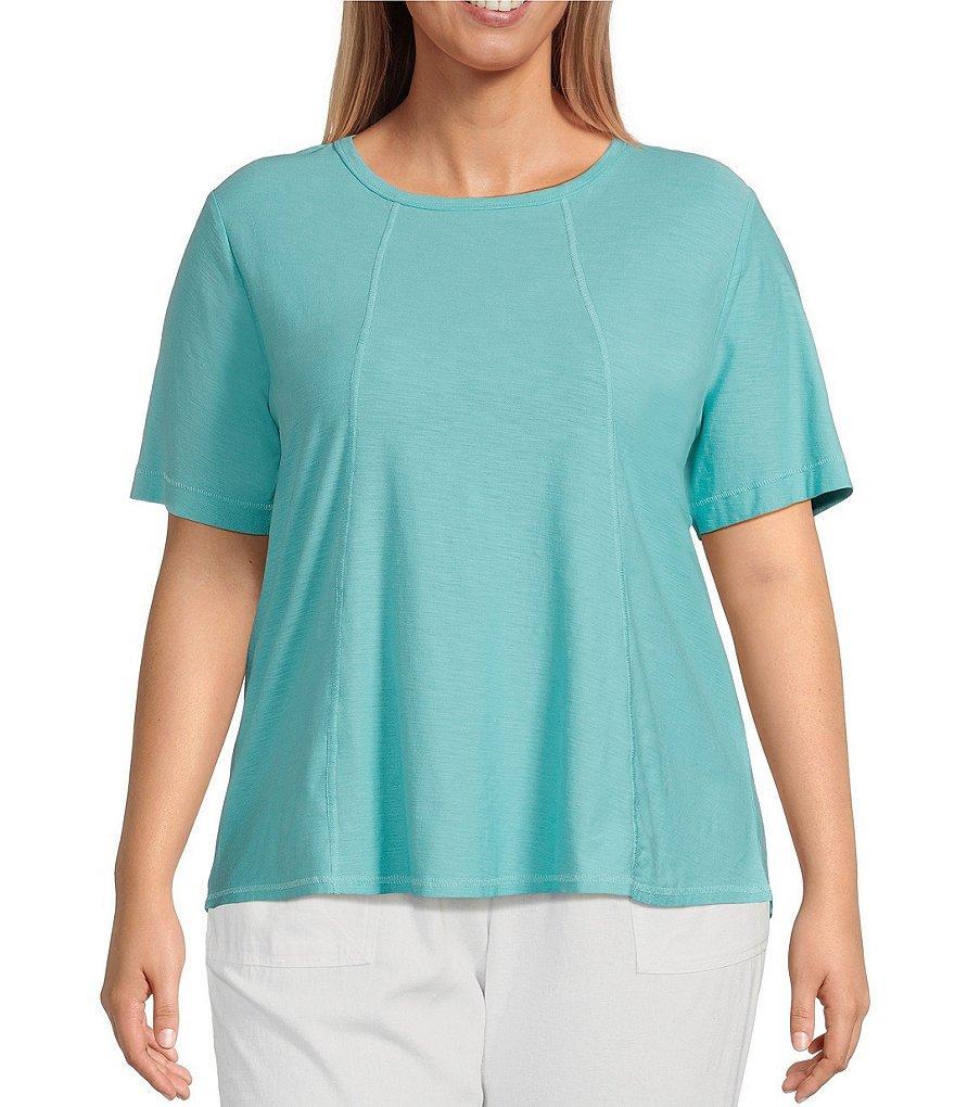 Westbound Plus Size Short Sleeve Solid Knit Tee Shirt product image