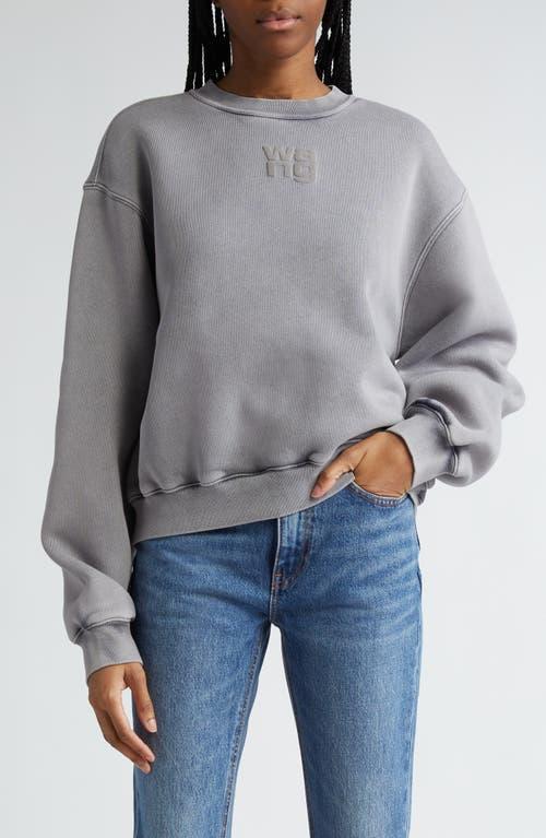 alexanderwang. t Womens Essential Cotton Blend Fleece Logo Sweateshirt Product Image