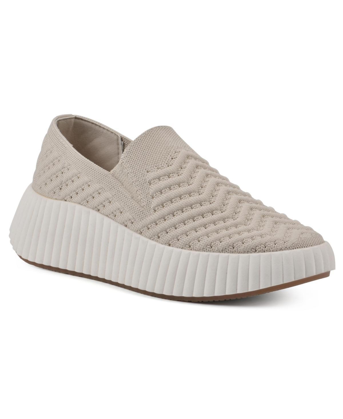 White Mountain Womens Dyno Slip On Platform Sneakers - Taupe Product Image