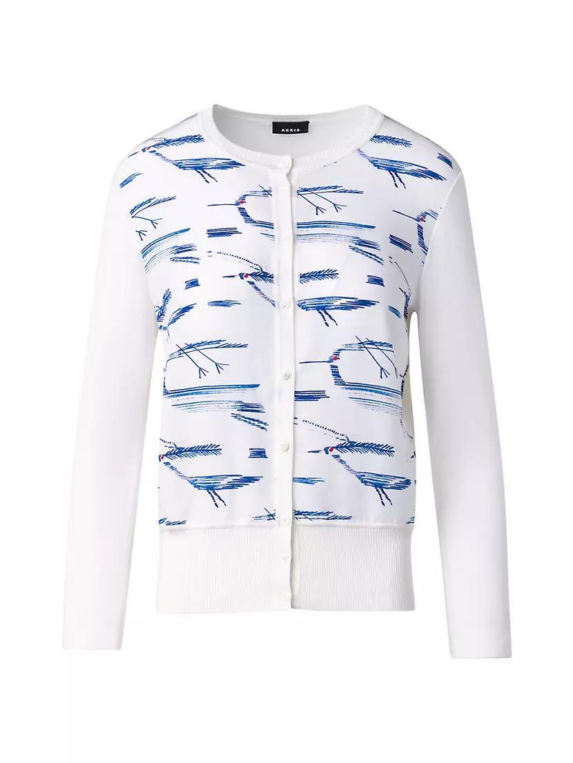 Silk Kasuri Bird Print Cardigan Product Image