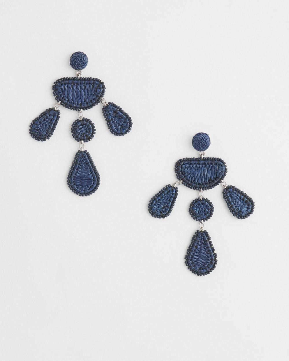 No Droop™ Navy Raffia Earrings Product Image