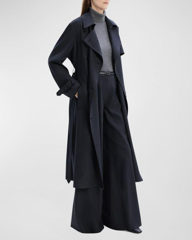 Double-Breasted Wool-Blend Trench Coat Product Image