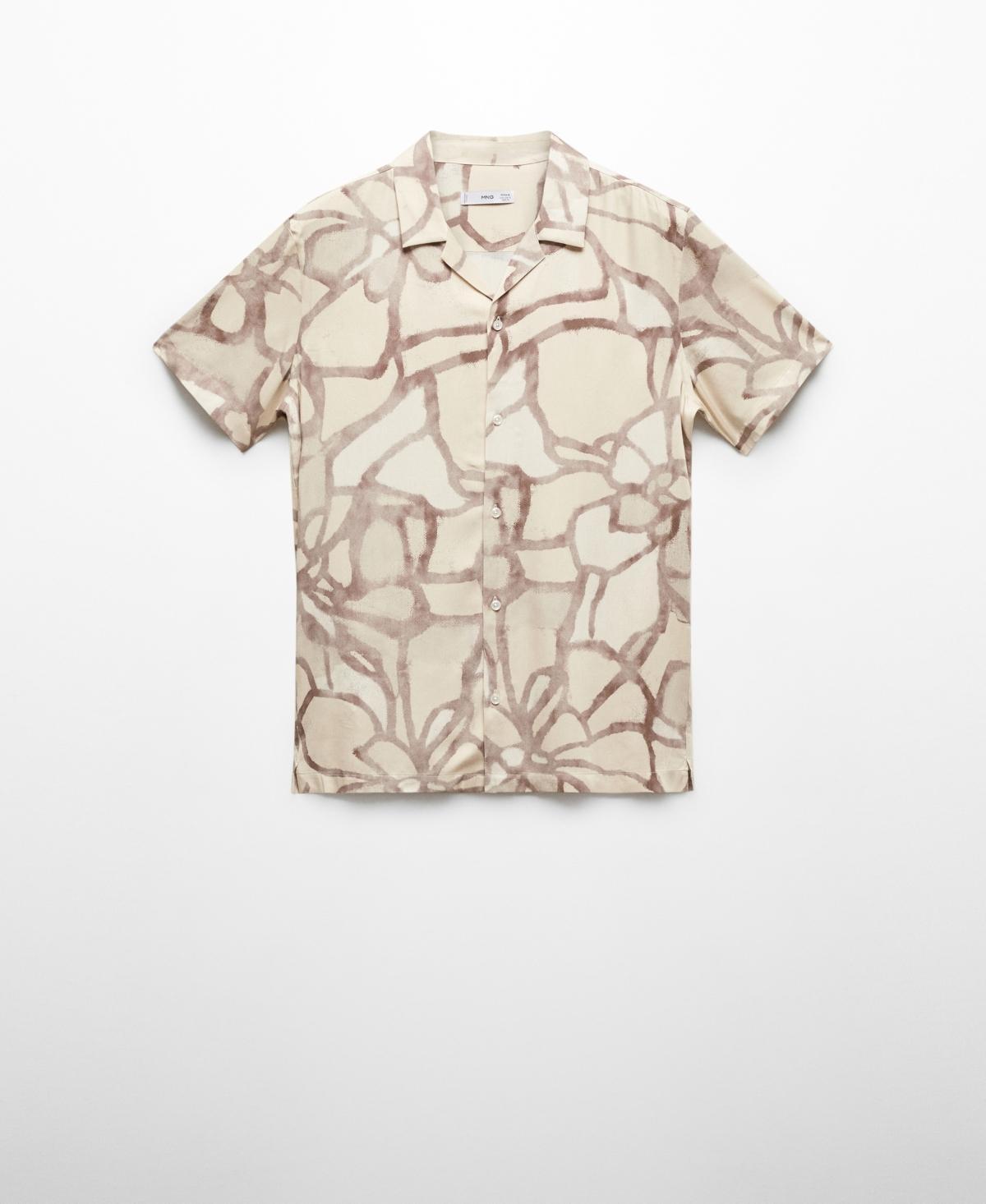 Mango Mens Printed Short-Sleeved Shirt Product Image