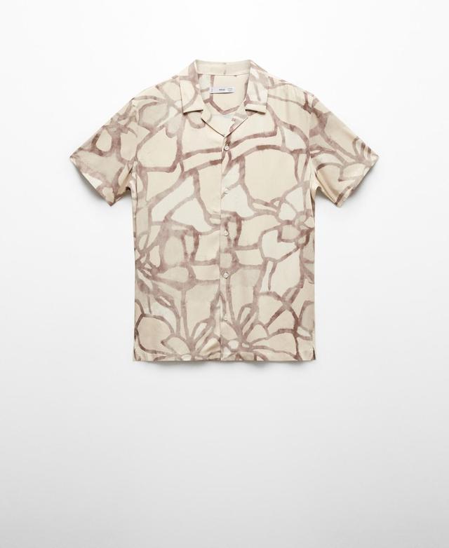 Mango Mens Printed Short-Sleeved Shirt Product Image