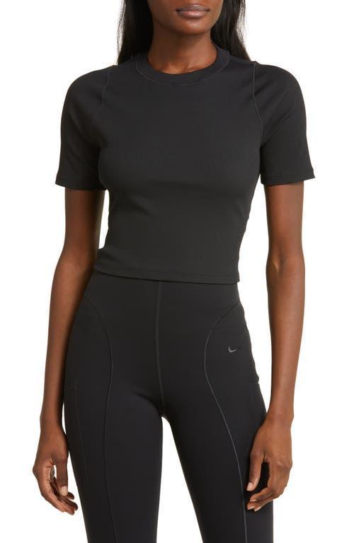 Nike Women's Zenvy Rib Dri-FIT Short-Sleeve Cropped Top Product Image