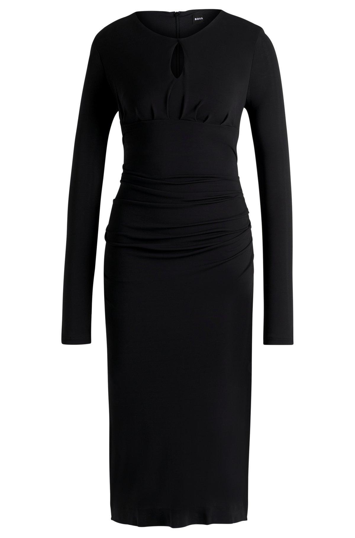 Matte-jersey dress with keyhole neckline Product Image