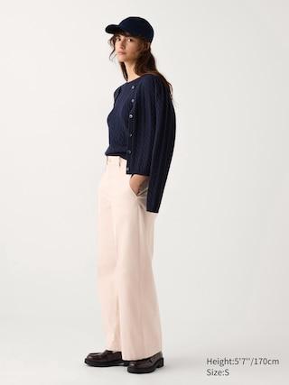 Womens Wide Chino Pants Pink XS UNIQLO US Product Image