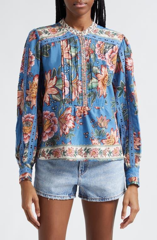 FARM Rio Wonderful Bouquet Floral Long Sleeve Button Front Top Product Image