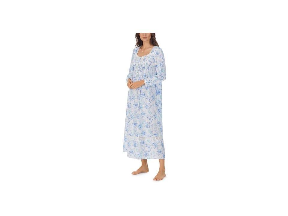 Eileen West Long Sleeve Ballet Gown (Blue Floral) Women's Pajama Product Image