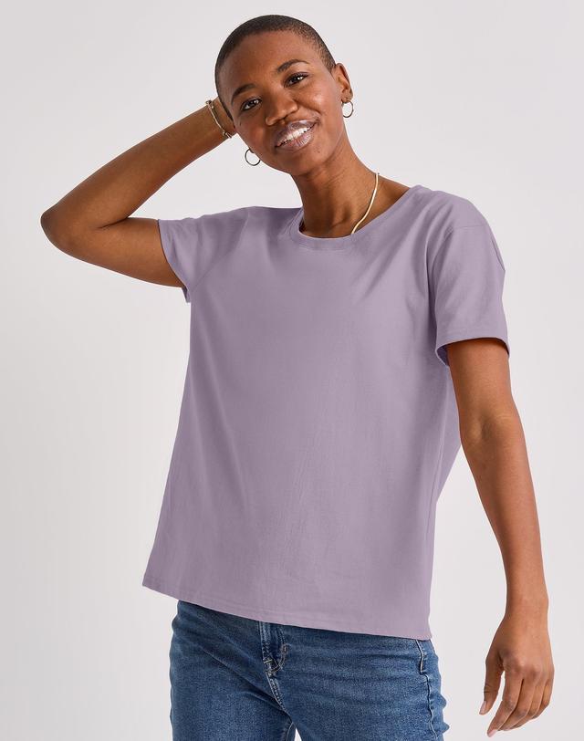 Hanes Essentials Womens Cotton T-Shirt, Oversized Fit Light Steel S Product Image