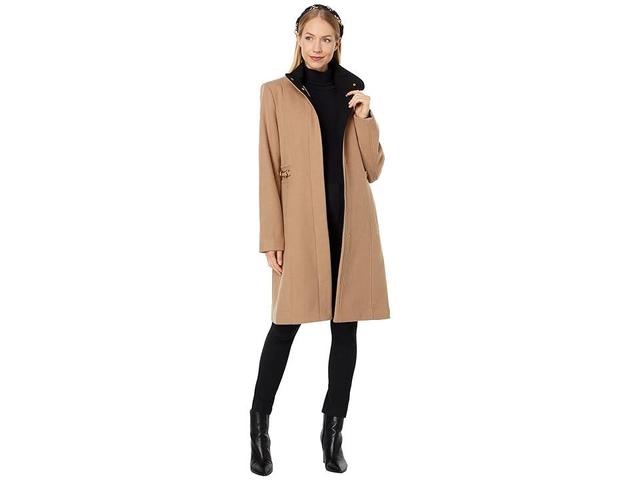 Vince Camuto Stand Collar Wool Coat V22722 (Camel) Women's Coat Product Image