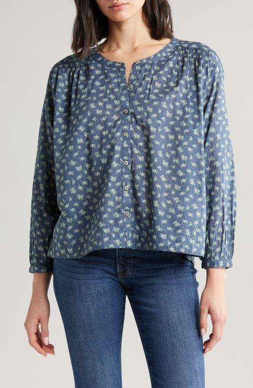 Lucky Brand Floral Smocked Button-Up Top Product Image