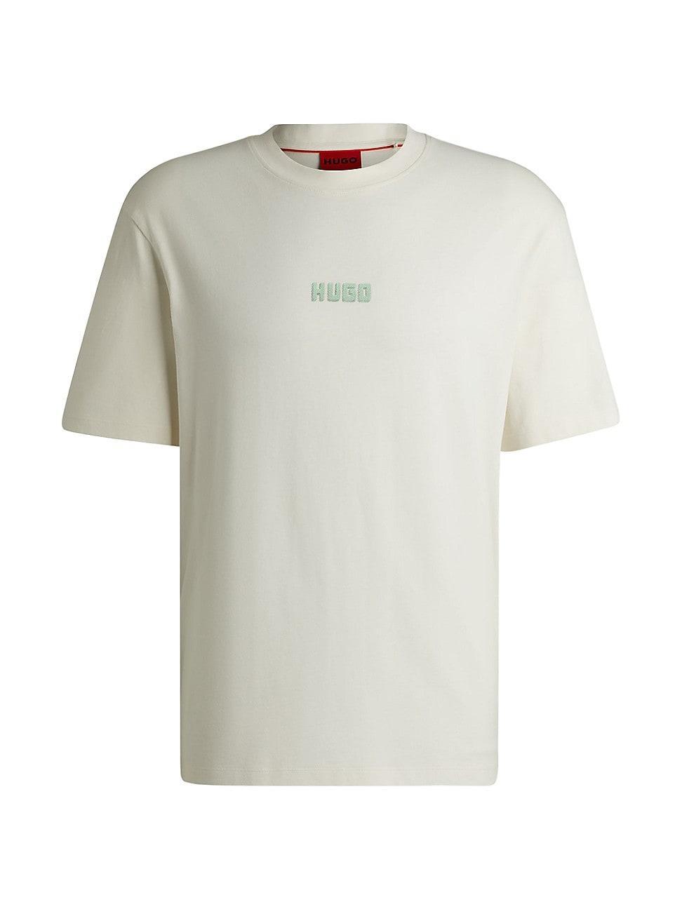 Mens Relaxed-Fit T-Shirt in Cotton with Large Rear Logos Product Image