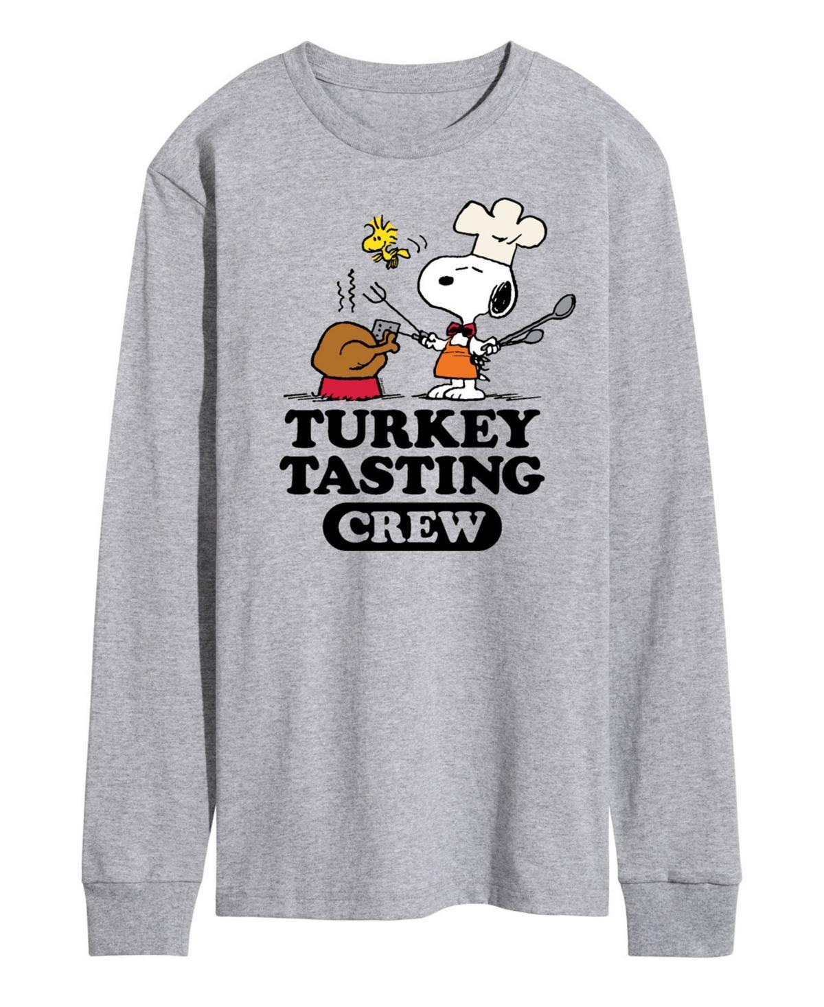 Mens Peanuts Turkey Tasting Crew Tee Med Grey Product Image