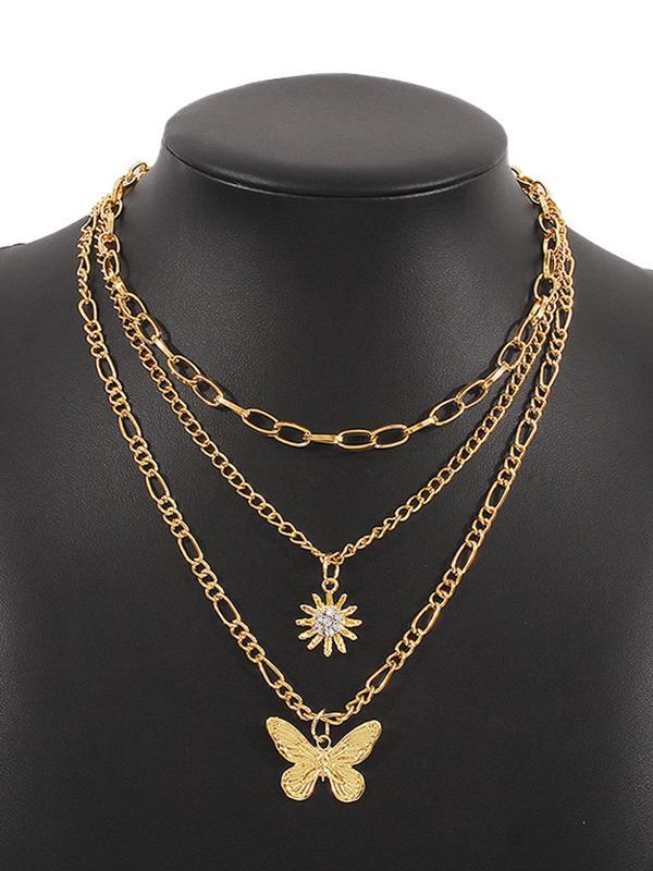 Butterfly Shape Layered Necklaces Accessories Product Image