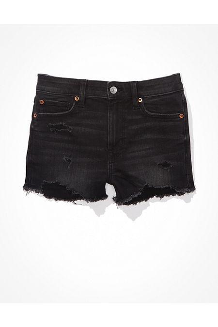 AE Next Level High-Waisted Denim Short Short Women's Product Image