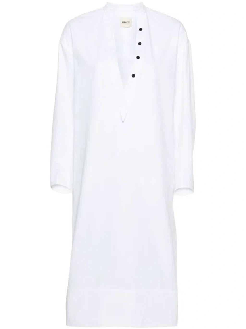 White Cotton Tunic Dress Product Image