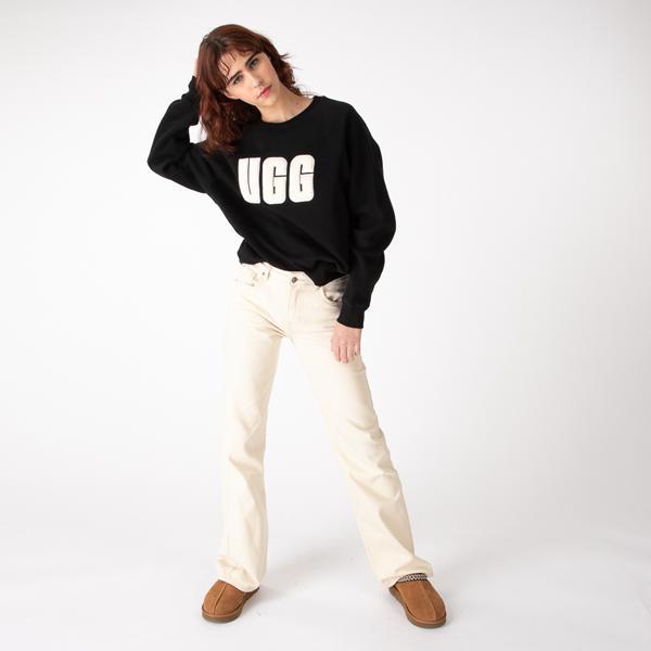 Womens UGG® Madeline Fuzzy Logo Sweatshirt - Black Product Image