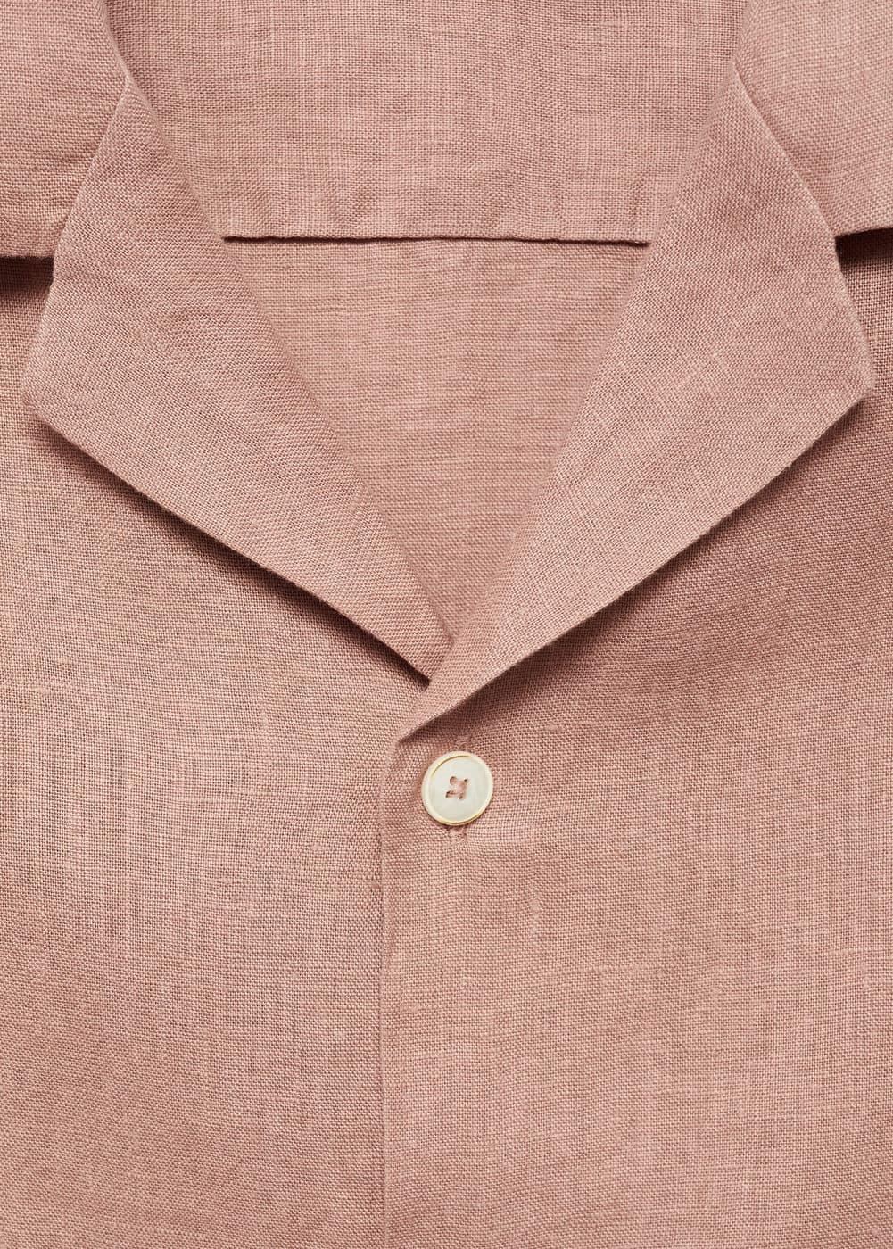 Mango Mens Linen Regular-Fit Shirt Product Image