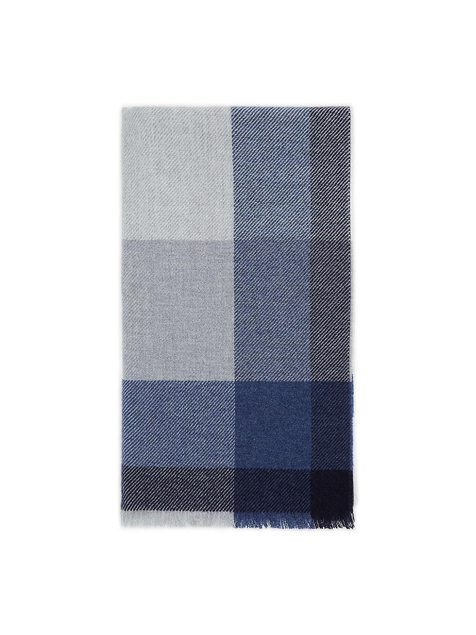 Men's Wool-Cashmere Uneven Plaid Scarf Product Image