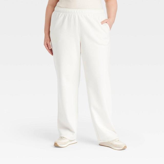 Womens Mid-Rise Knit Straight Leg Sweatpants - Universal Thread Cream XXL Product Image