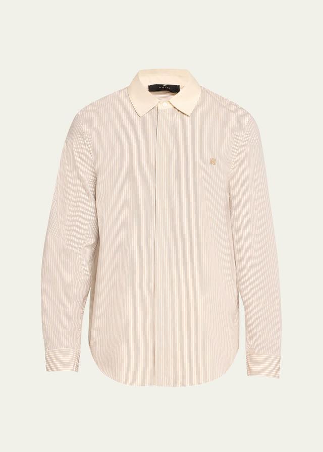 Mens Crowded Stripe Silk Sport Shirt Product Image