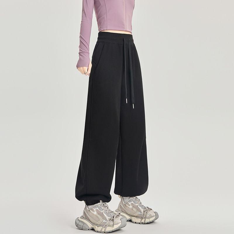 Drawstring Waist Plain Harem Pants Product Image