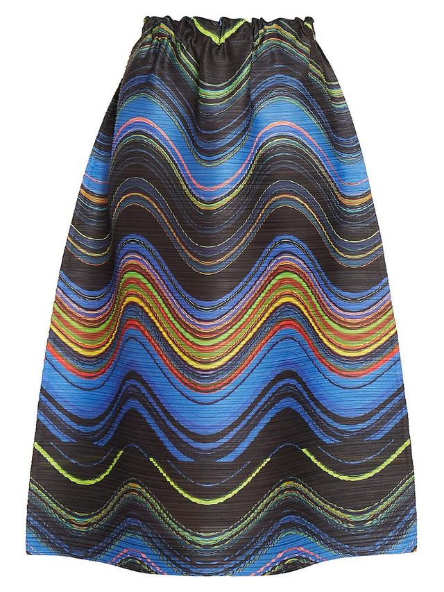 Womens Warp Pleated A-Line Midi-Skirt Product Image