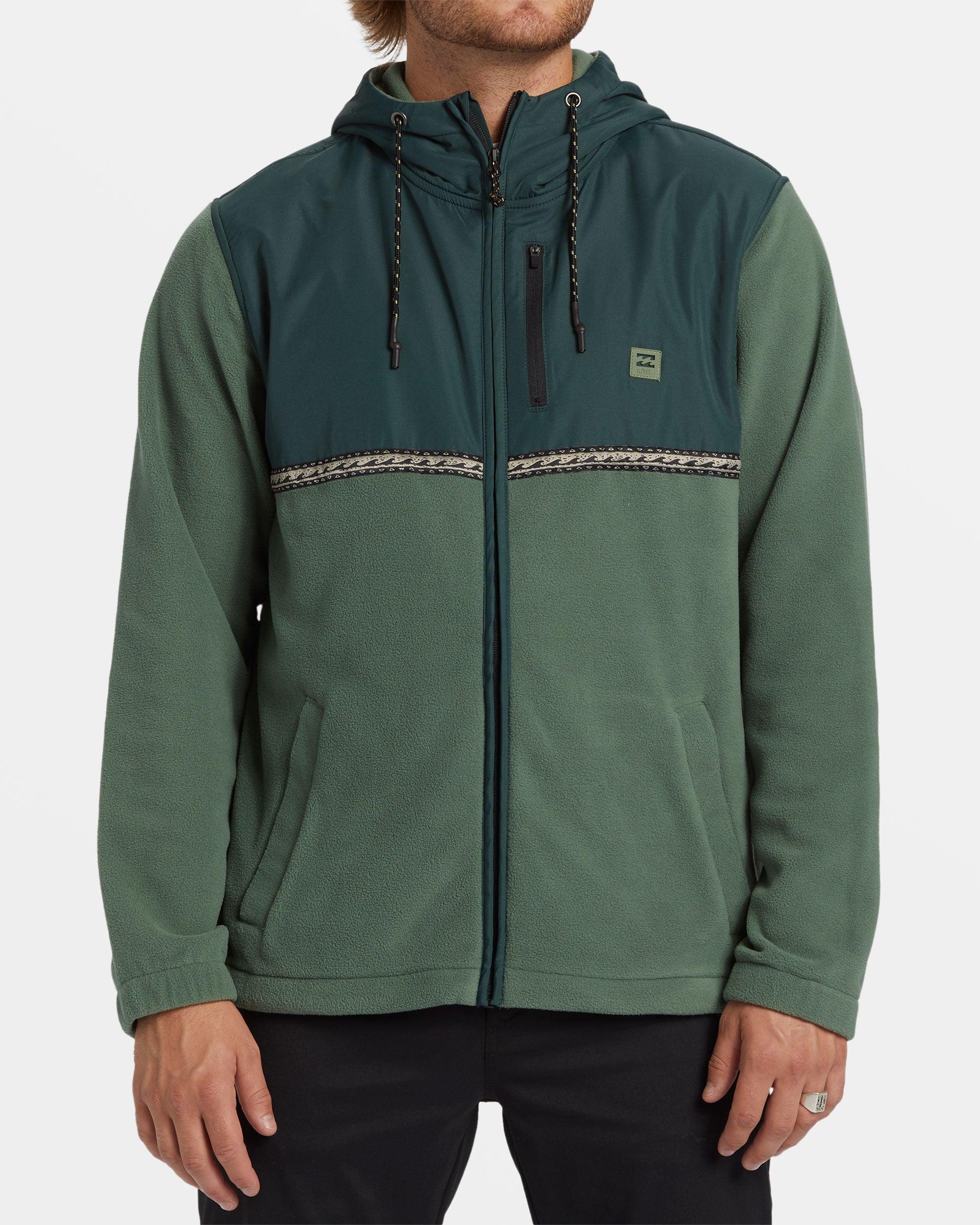 Boundary Lite Zip Hoodie - Forest Green Male Product Image