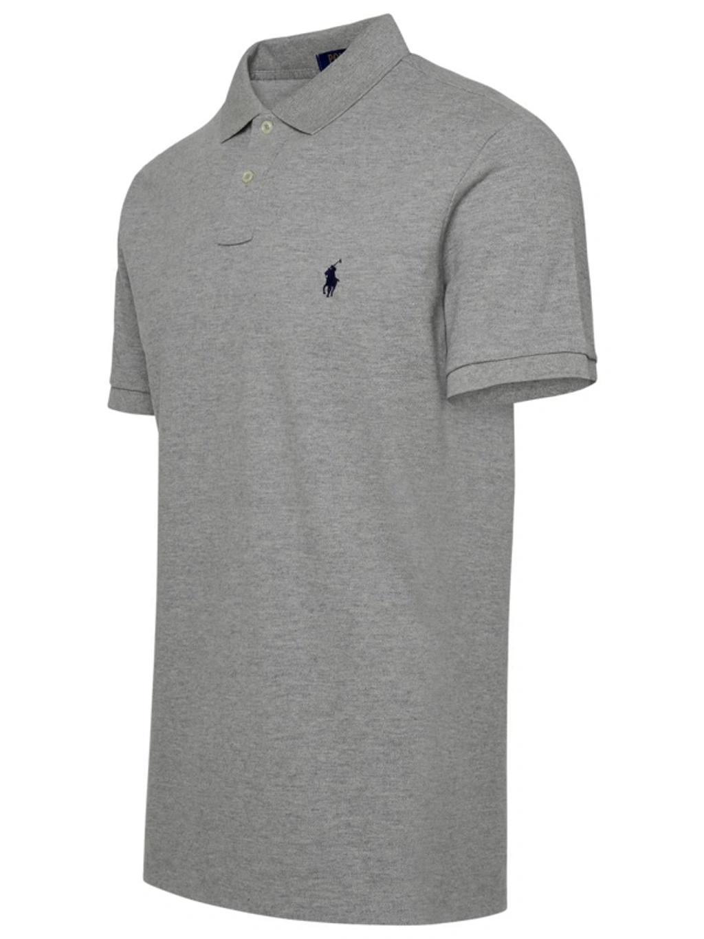 Logo Polo Shirt In Grey Product Image