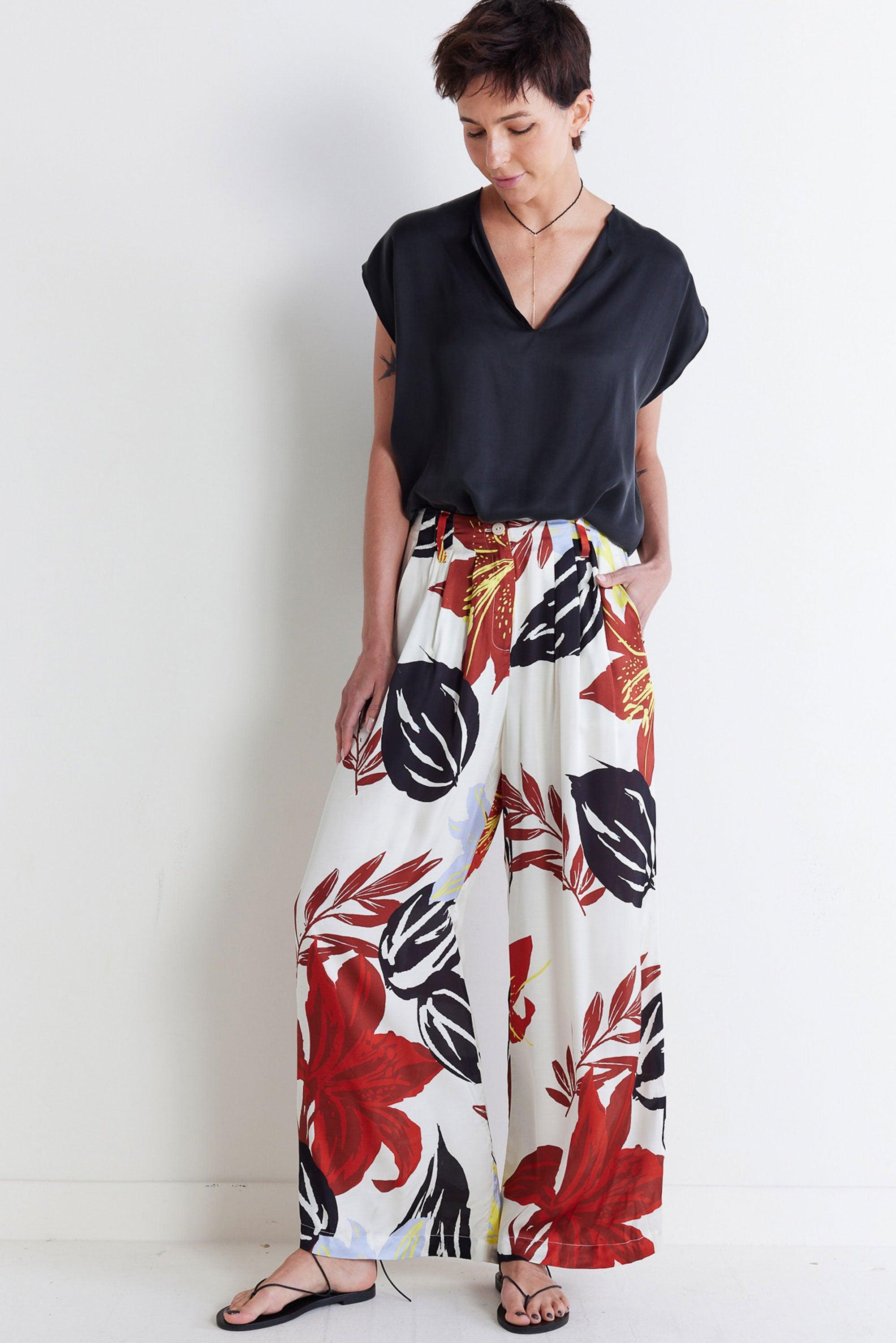 Printed Wide-Leg Trouser Product Image