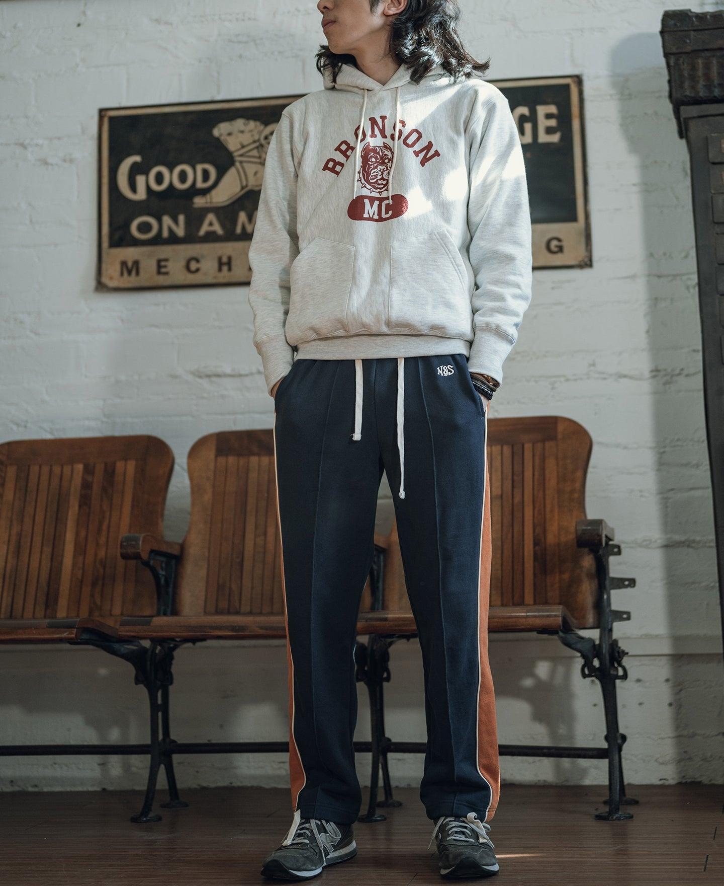 Classic Straight-Leg Striped Logo-Embroidered Cotton-Terry Sweatpants - Navy Product Image