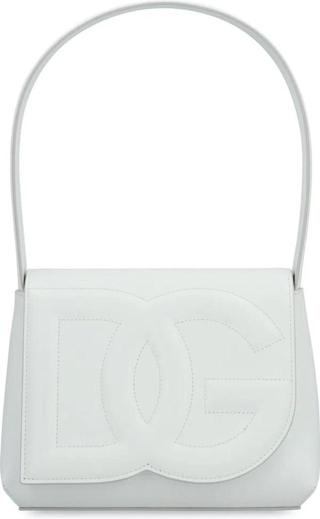 Women's Dg Logo Leather Shoulder Bag In White Product Image